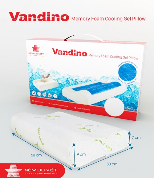 Pillow cooling gel memory foam vandino brand mattress and bedding