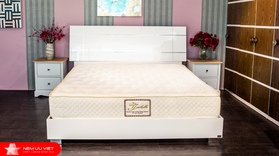 Nệm lò xo túi Ưu Việt Isabelle 7 vùng 2 viền – 2 mặt mousse IQ