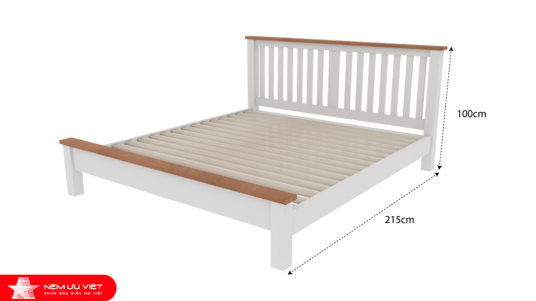Giường ngủ gỗ Sồi Mỹ cao cấp giá rẻ - Nệm Ưu Việt