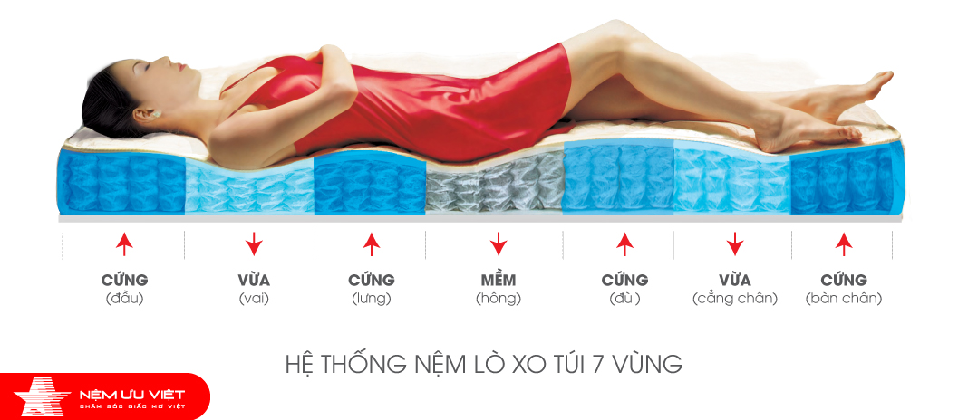 Pocket Spring Layout OK MATTRESS - 7 ZONE POCKET SPRING - MATTRESS - PRODUCTS - Uu Viet Matress