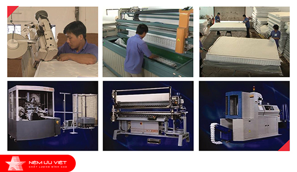 Nệm Ưu Việt sản xuất chăn drap nệm gối trên dây chuyền máy móc hiện đại