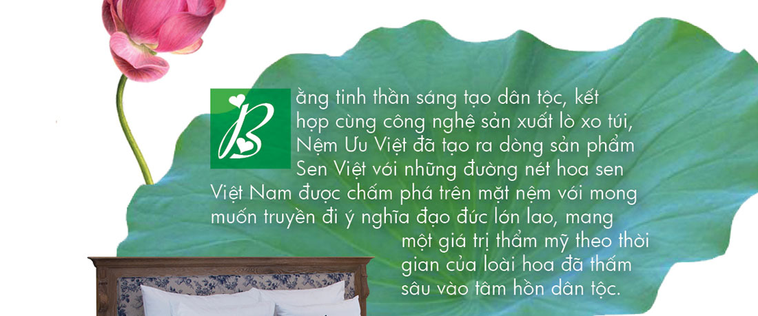 Nệm Ưu Việt, Nệm Sen Việt nội thất dành cho phòng ngủ ấn tượng