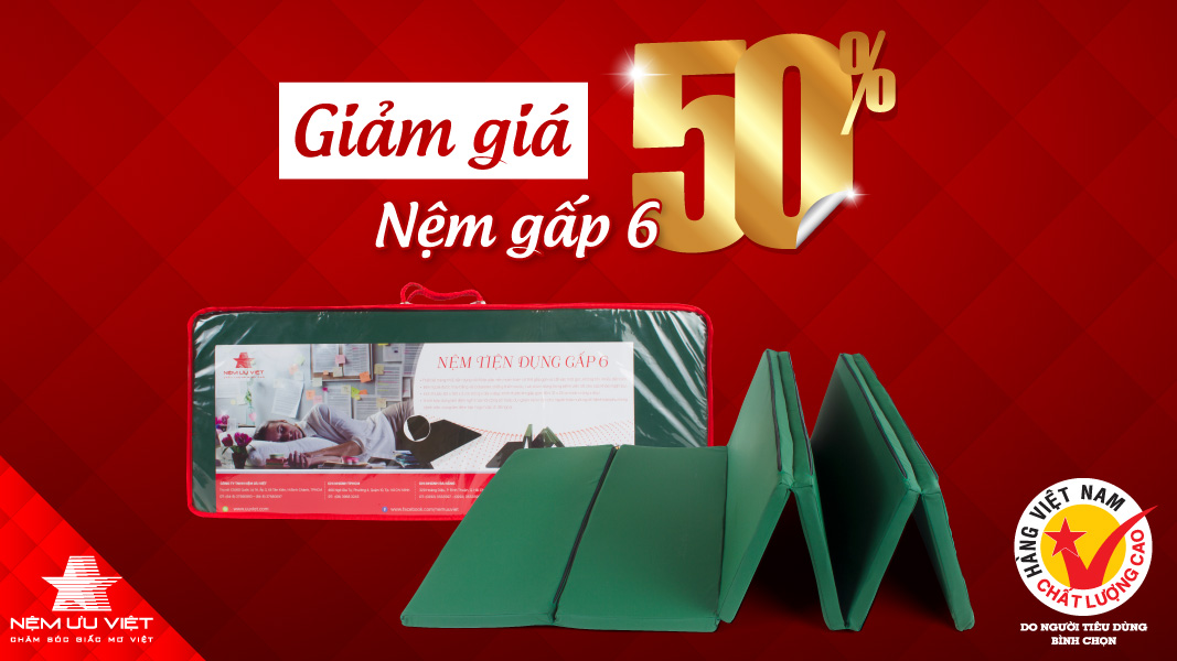 Nệm Ưu Việt sale chăn drap gối nệm hội chợ hàng việt nam chất lượng cao 2018 giá rẻ