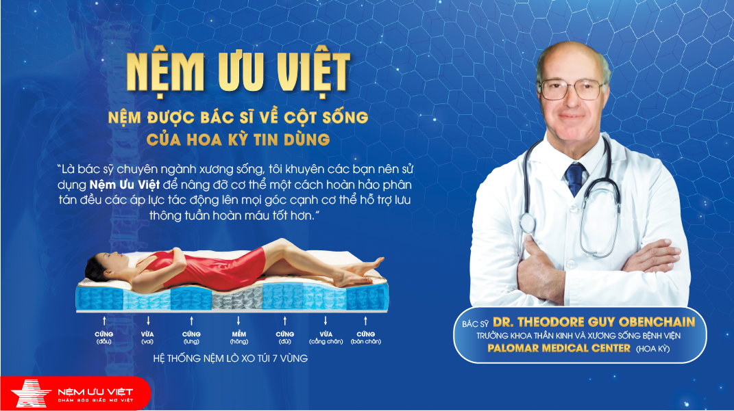 Nệm lò xo Ưu Việt được bác sỹ Mỹ khuyên dùng