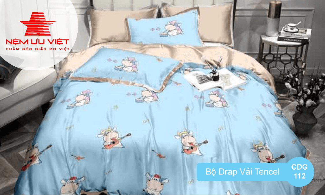 Bộ chăn drap vải Tencel CDG112