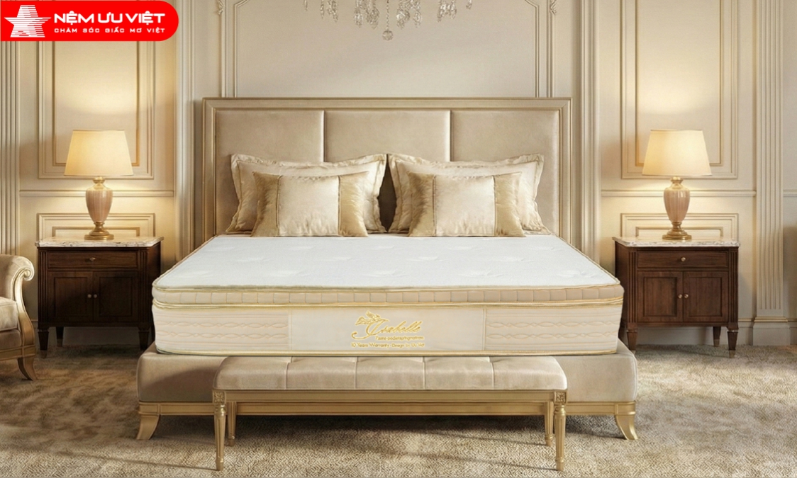 Nệm Lò Xo Túi Ưu Việt Isabelle Euro Top Memory Foam
